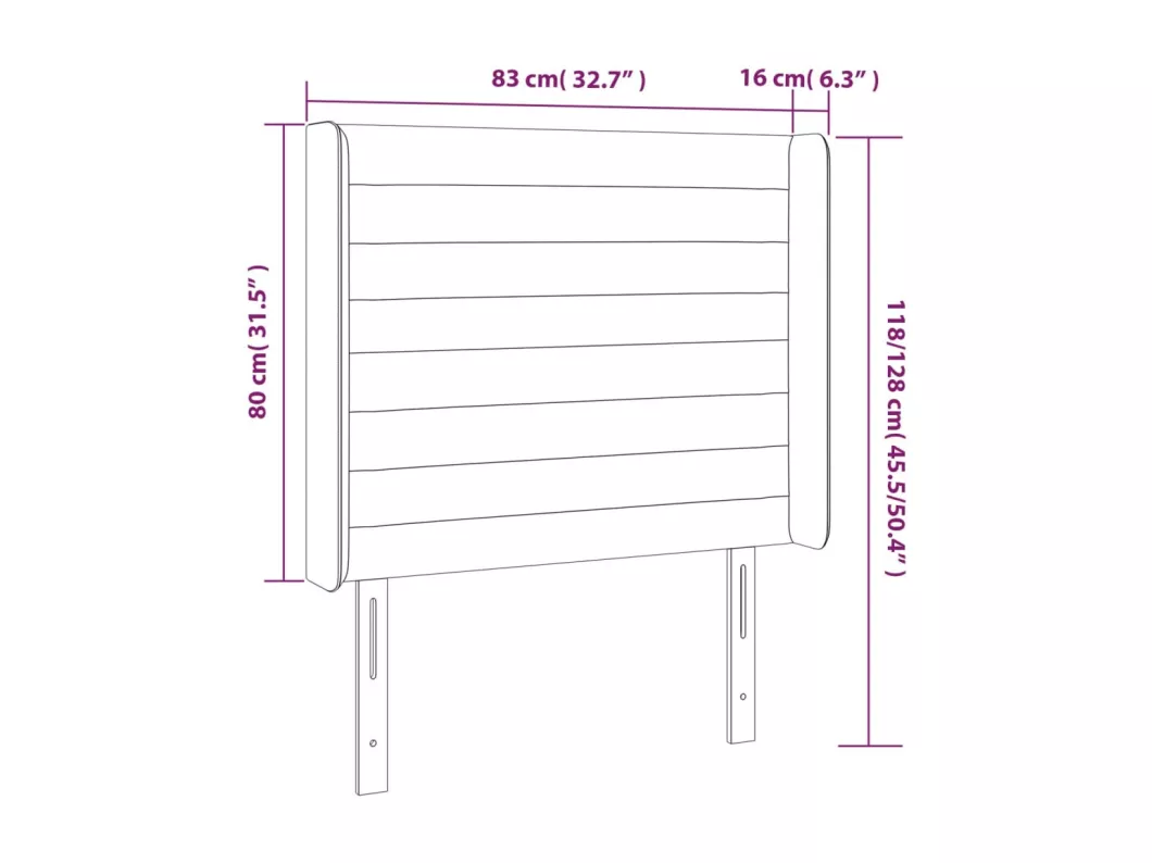 Kauf Unique LED Kopfteil Dunkelblau 83x16x118/128 cm Samt Bestseller