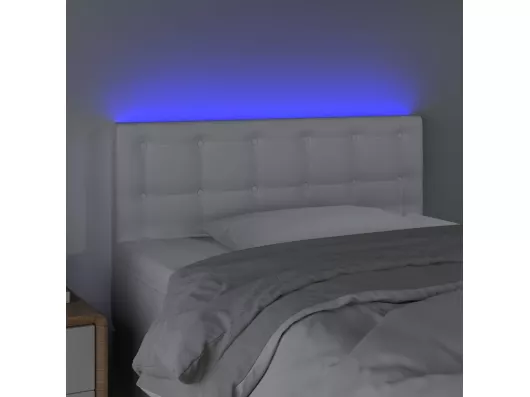 Kauf Unique LED Kopfteil Weiß 80x5x78/88 cm Kunstleder Tiefpreis