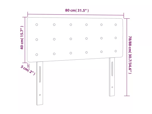 Kauf Unique LED Kopfteil Weiß 80x5x78/88 cm Kunstleder Tiefpreis