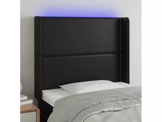Kauf Unique LED Kopfteil Schwarz 83x16x118/128 cm Kunstleder