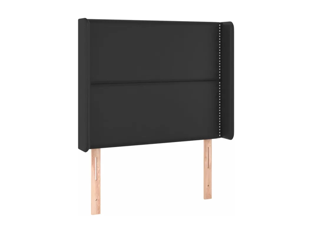 Kauf Unique LED Kopfteil Schwarz 83x16x118/128 cm Kunstleder Super Sparpreis