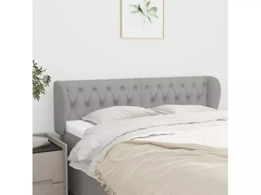Kauf Unique Kopfteil mit Ohren Hellgrau 163x23x78/88 cm Stoff