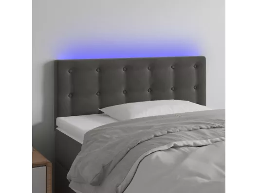 Kauf Unique LED Kopfteil Dunkelgrau 100x5x78/88 cm Samt Kostenlose Rückgabe