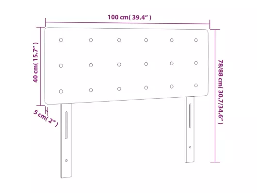 Kauf Unique LED Kopfteil Dunkelgrau 100x5x78/88 cm Samt Kostenlose Rückgabe