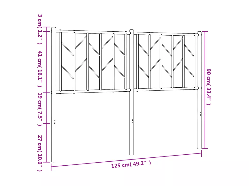 Kauf Unique Kopfteil Metall Weiß 120 cm Letzte 3 Tage