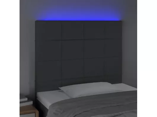 Kauf Unique LED Kopfteil Dunkelgrau 80x5x118/128 cm Stoff Neueste Stile