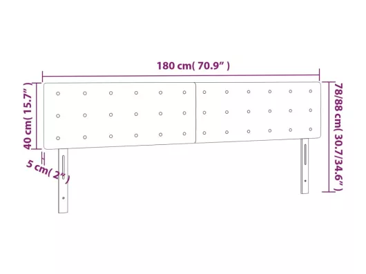 Kauf Unique LED Kopfteil Hellgrau 180x5x78/88 cm Samt Bis zu 60% Rabatt
