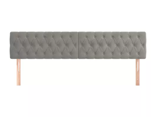 Kauf Unique Kopfteile 2 Stk. Hellgrau 90x7x78/88 cm Samt Clearance-Verkauf
