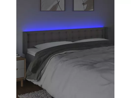 Kauf Unique LED Kopfteil Grau 183x16x78/88 cm Kunstleder Kostenloser Versand international