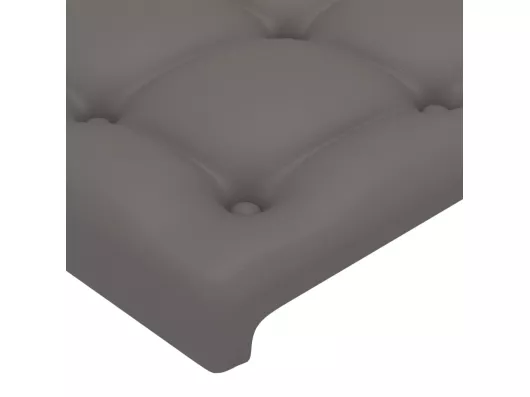 Kauf Unique LED Kopfteil Grau 183x16x78/88 cm Kunstleder Kostenloser Versand international