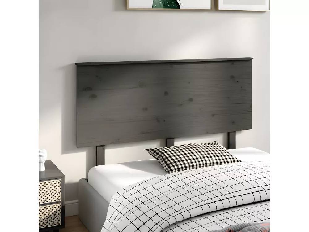 Kauf Unique Kopfteil Grau 144x6x82,5 Massivholz Kiefer Black Friday Preise