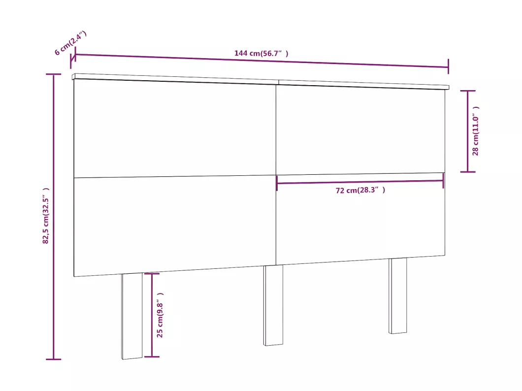 Kauf Unique Kopfteil Grau 144x6x82,5 Massivholz Kiefer Black Friday Preise