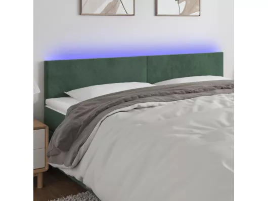 Kauf Unique LED Kopfteil Dunkelgrün 160x5x78/88 cm Samt