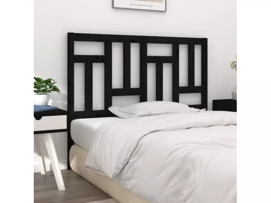 Kauf Unique Bett-Kopfteil Schwarz 205,5x4x100 cm Massivholz Kiefer Schlussverkauf