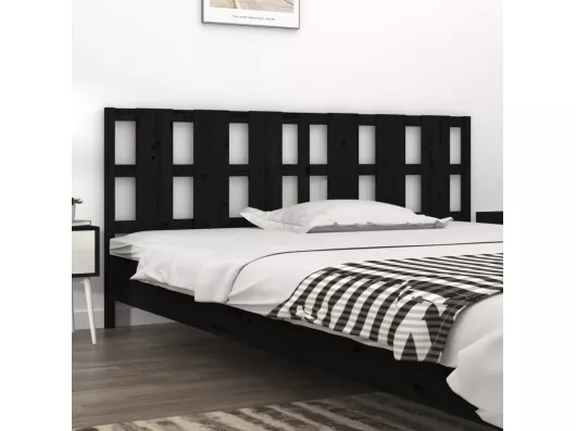 Kauf Unique Kopfteil Schwarz 205,5x4x100 cm Massivholz Kiefer