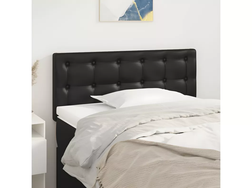 Kauf Unique Kopfteil Schwarz 100x5x78/88 cm Kunstleder