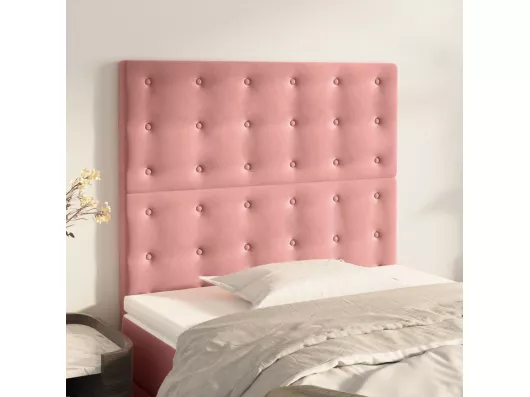 Kauf Unique Kopfteile 2 Stk. Rosa 90x5x78/88 cm Samt