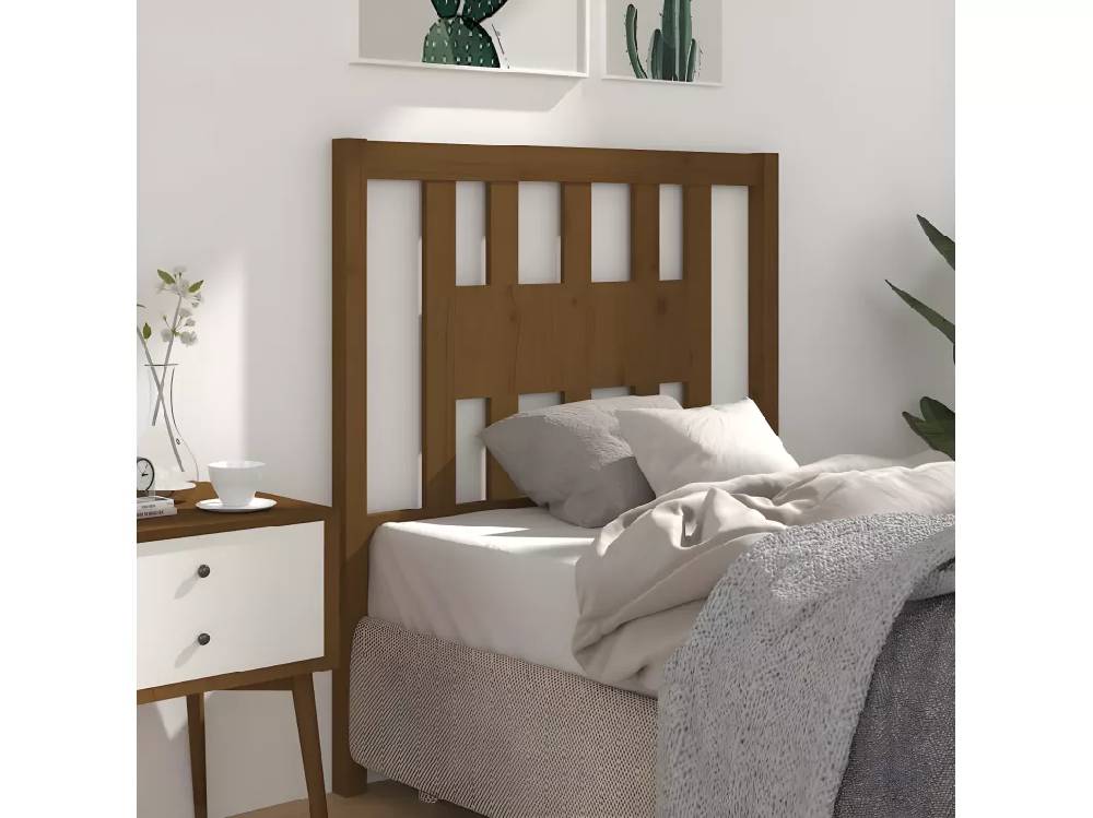 Kauf Unique Kopfteil Honigbraun 106x4x100 cm Massivholz Kiefer Fabrik Onlineshop