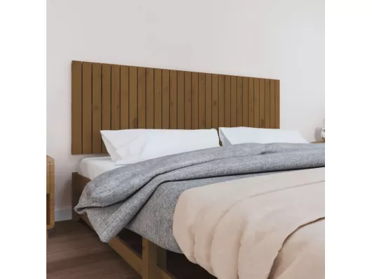 Kauf Unique Wand-Kopfteil Honigbraun 185x3x60 cm Massivholz Kiefer