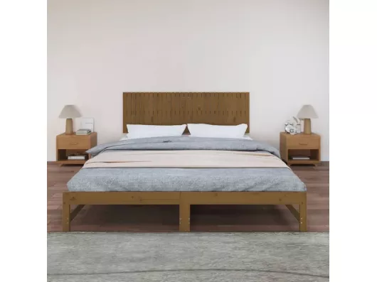 Kauf Unique Wand-Kopfteil Honigbraun 185x3x60 cm Massivholz Kiefer Versandkostenfrei