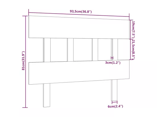Kauf Unique Kopfteil Honigbraun 93,5x3x81 cm Massivholz Kiefer Cyber Monday