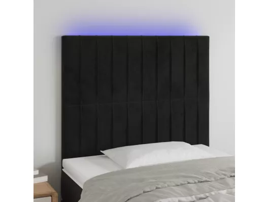 Kauf Unique LED Kopfteil Schwarz 100x5x118/128 cm Samt