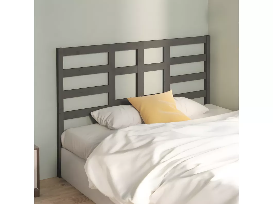 Kauf Unique Bett-Kopfteil Grau 146x4x104 cm Massivholz Kiefer Jubiläumsangebot