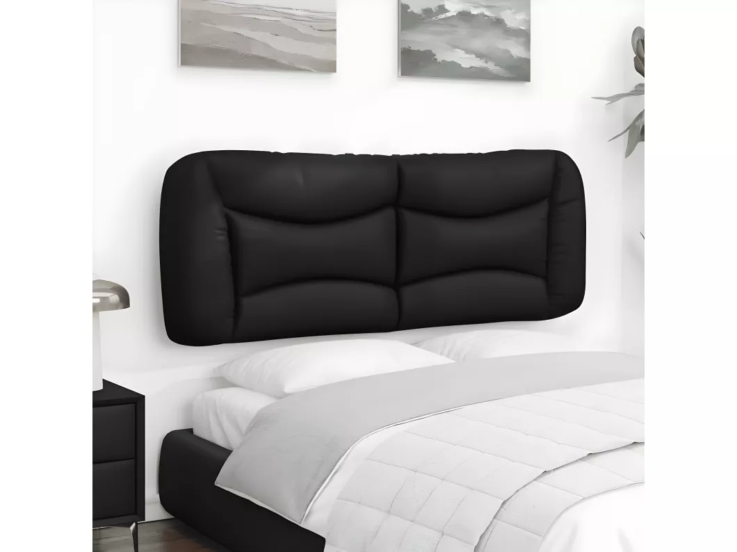Kauf Unique Kopfteil-Kissen Schwarz 120 cm Kunstleder Top Angebot