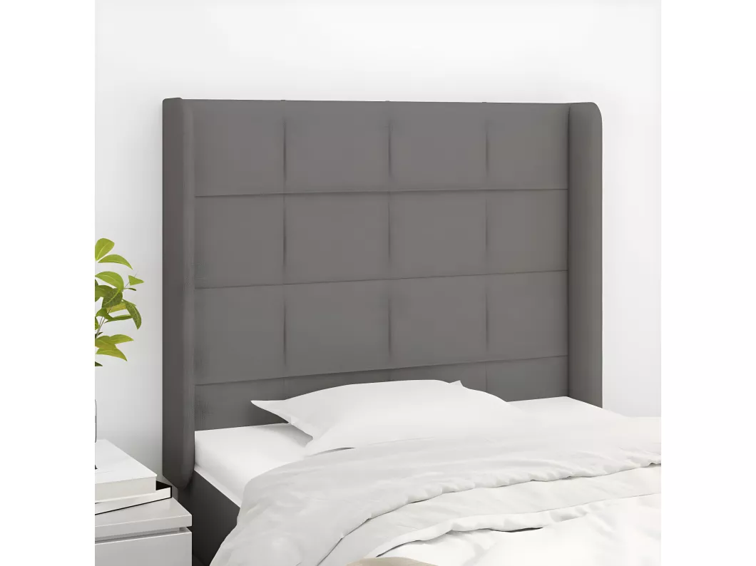 Kauf Unique Kopfteil mit Ohren Dunkelgrau 83x16x118/128 cm Stoff Zeitlich begrenztes Angebot