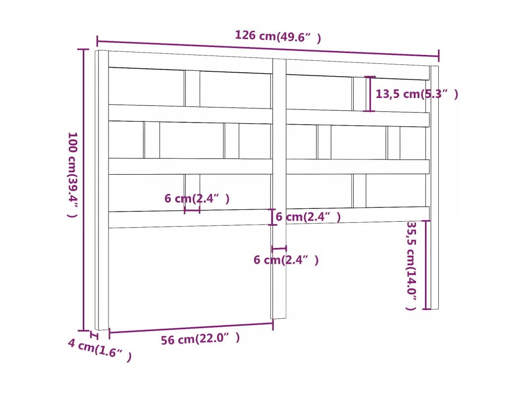 Kauf Unique Kopfteil Honigbraun 126x4x100 cm Massivholz Kiefer Blitzangebot