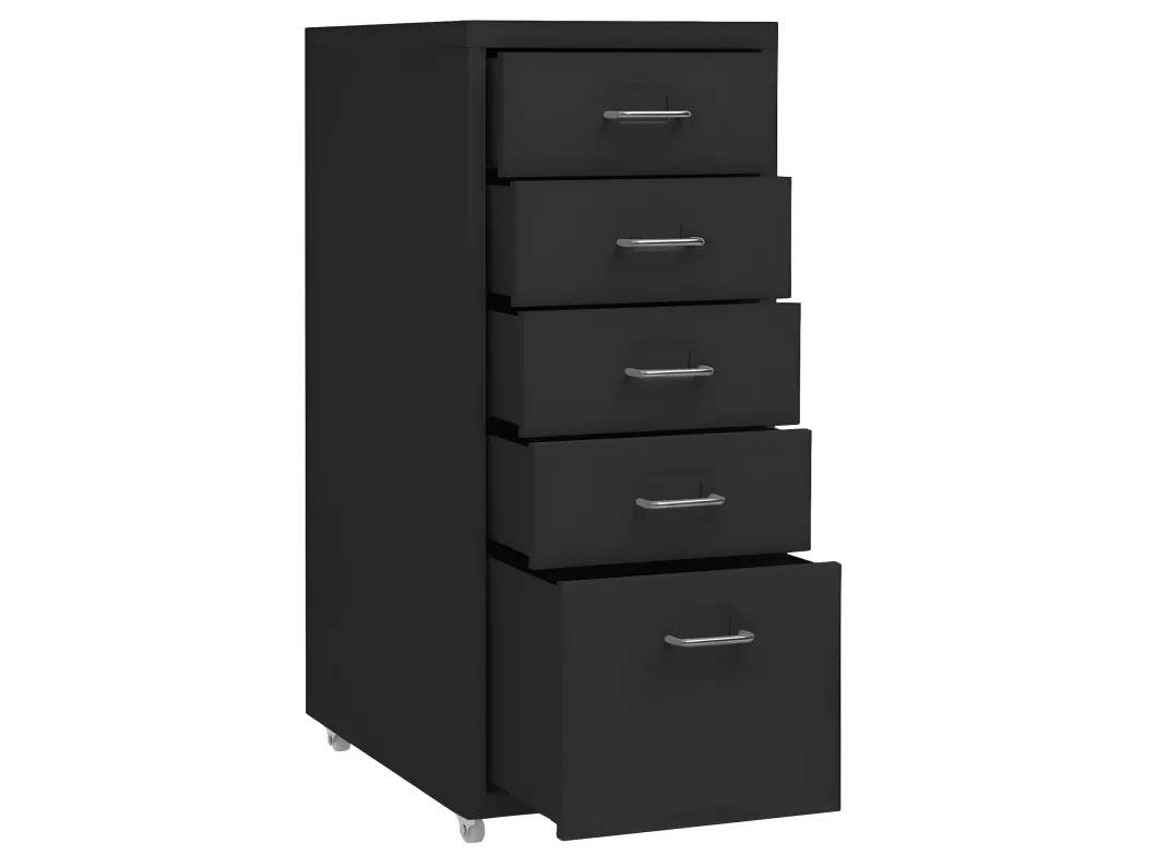 Kauf Unique Aktenschrank mit Rollen Schwarz 28x41x69 cm Metall Große Rabatte