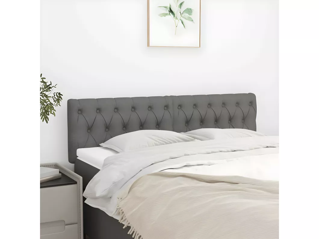 Kauf Unique Kopfteile 2 Stk. Dunkelgrau 80x7x78/88 cm Stoff