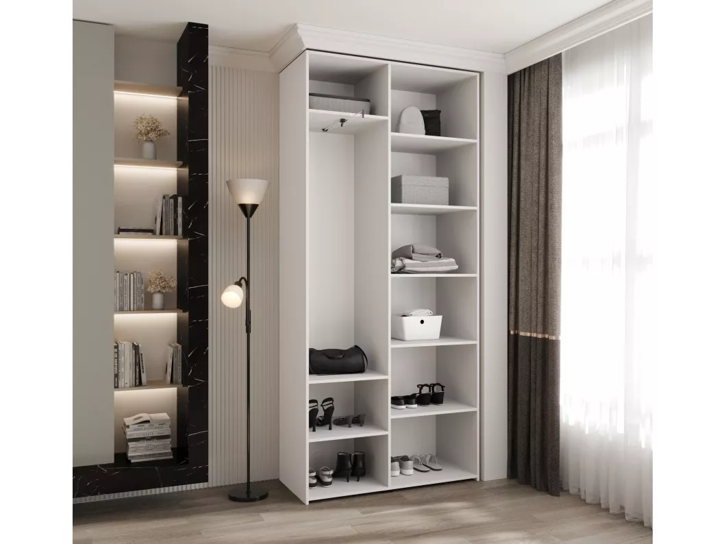 Kauf Unique Drehtürenschrank Como 4 245,5/110/40 2-türig (Weiß/Schwarz) Kauf eins, bekomm eins gratis