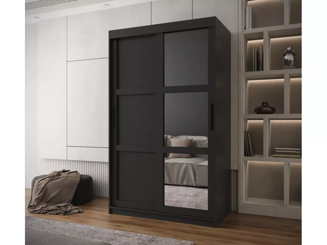 Kauf Unique SCHWEBETÜRENSCHRANK MIROR 3 200/120/62 2-türig (Schwarz) Wochenangebot