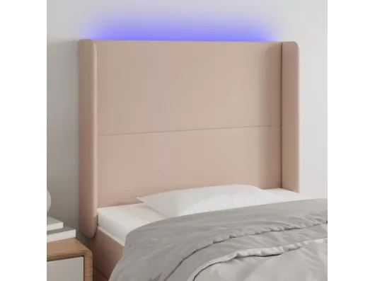 Kauf Unique LED Kopfteil Cappuccino-Braun 93x16x118/128 cm Kunstleder