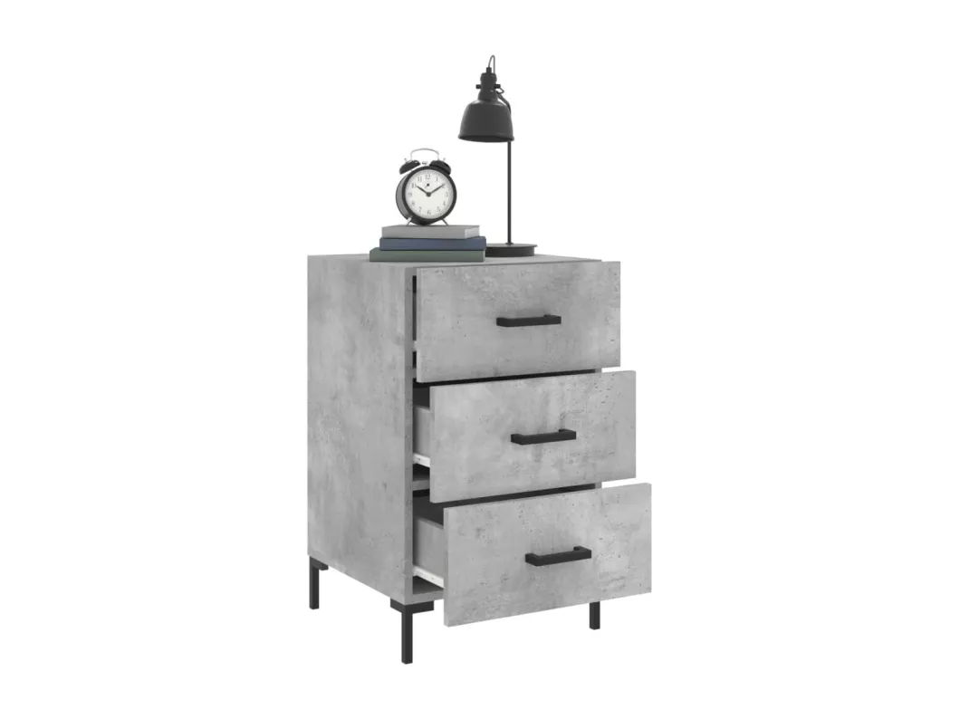 Kauf Unique Nachttisch Betongrau 40x40x66 cm Holzwerkstoff Sonderangebot der Fabrik