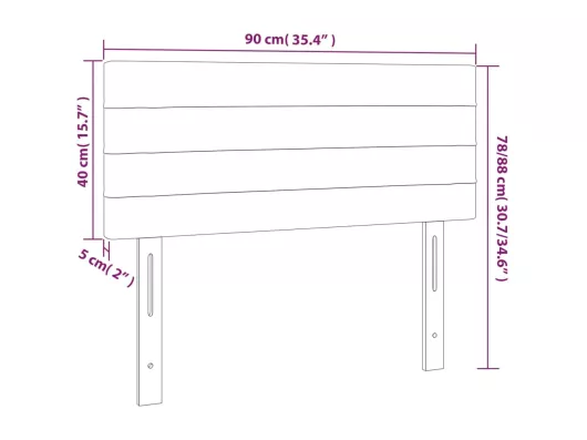 Kauf Unique LED Kopfteil Schwarz 90x5x78/88 cm Stoff Discount Store für neue Produkte