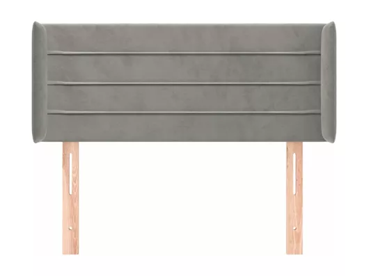 Kauf Unique Kopfteil mit Ohren Hellgrau 83x16x78/88 cm Samt Fabrikladen