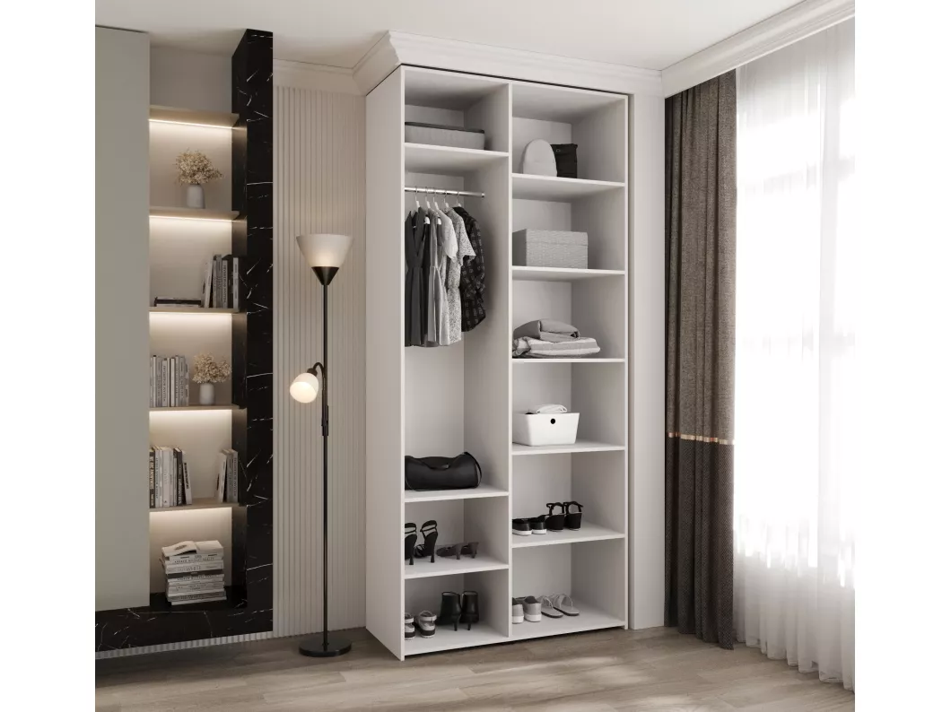 Kauf Unique Drehtürenschrank Como 4 245,5/110/50 2-türig (Weiß/Schwarz) 50% Rabatt für begrenzte Zeit