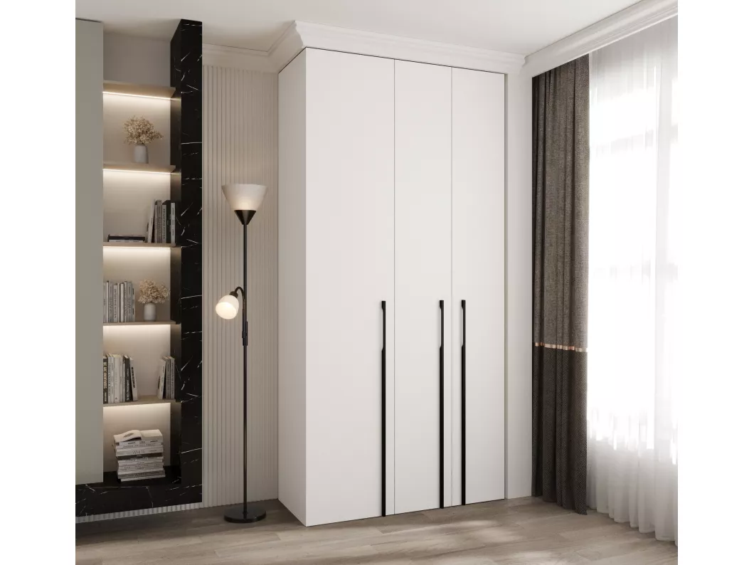 Kauf Unique Drehtürenschrank Como 3 245,5/120/40 3-türig (Weiß/Schwarz) Online