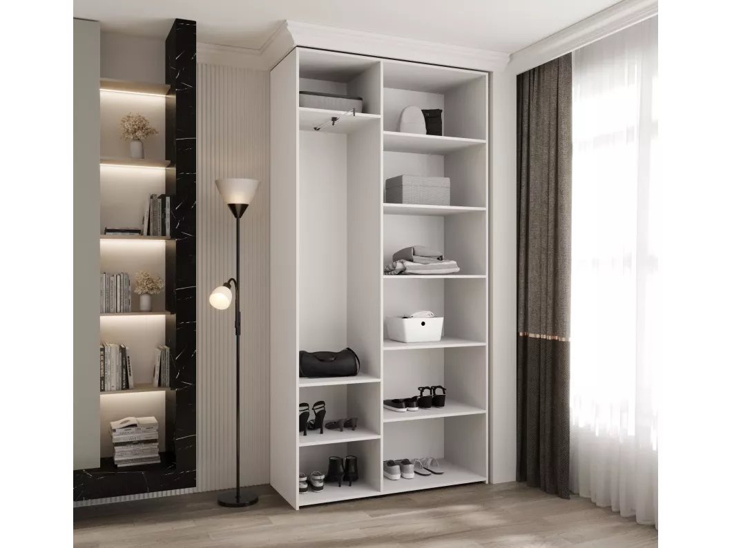 Kauf Unique Drehtürenschrank Como 3 245,5/120/40 3-türig (Weiß/Schwarz) Online