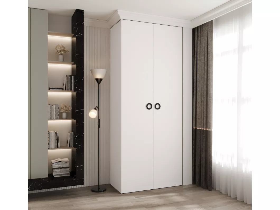 Kauf Unique Drehtürenschrank Como 1 245,5/100/40 2-türig (Weiß/Schwarz) Outlet