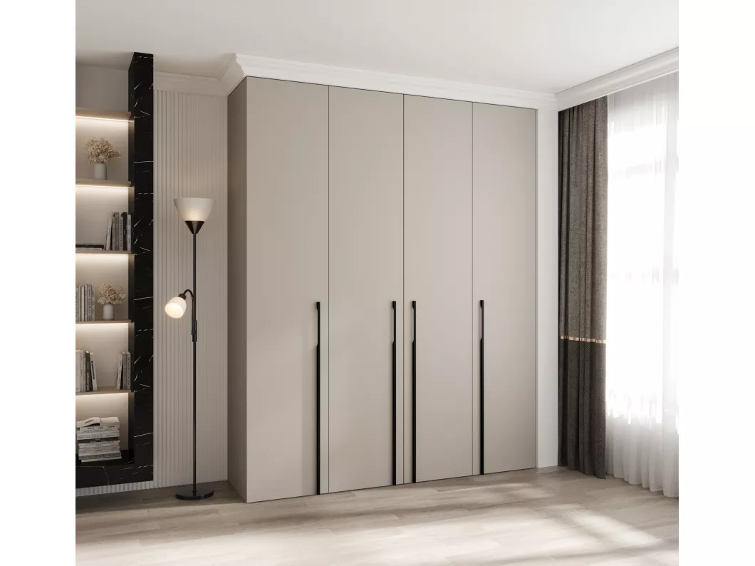 Kauf Unique Drehtürenschrank Como 3 245,5/200/40 4-türig (Kaschmir/Schwarz) Angebote