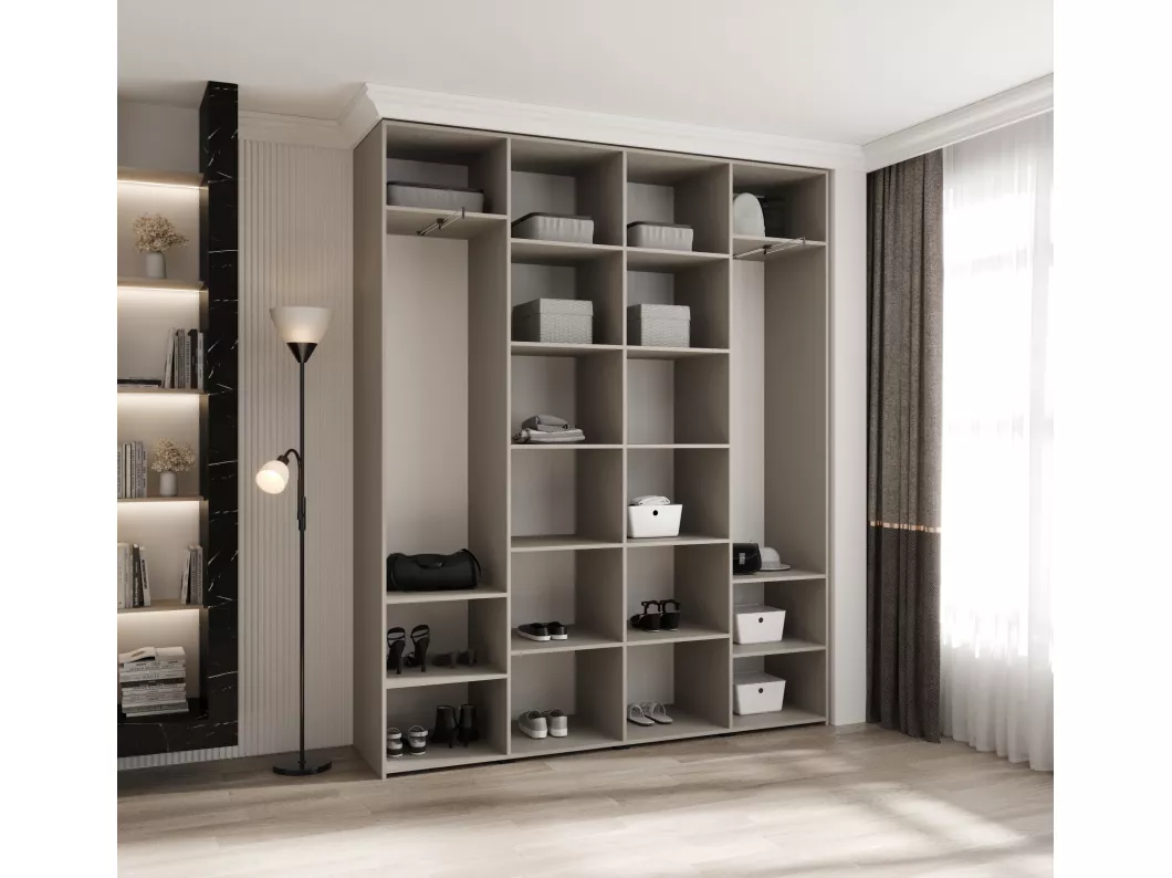 Kauf Unique Drehtürenschrank Como 3 245,5/200/40 4-türig (Kaschmir/Schwarz) Angebote