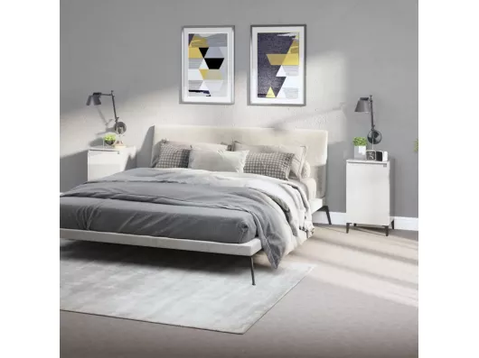 Kauf Unique Nachttische 2 Stk. Hochglanz-Weiß 40x35x70 cm Holzwerkstoff