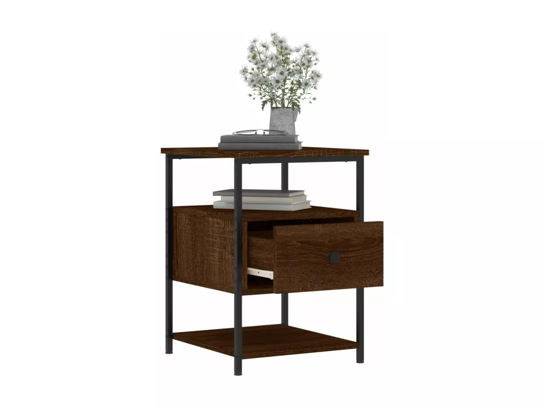 Kauf Unique Nachttisch Braun Eichen-Optik 40x42x56 cm Holzwerkstoff Fabrik Onlineshop