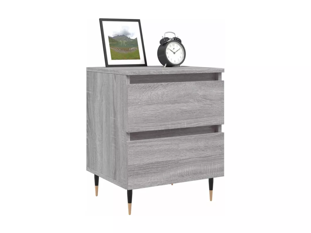 Kauf Unique Nachttische 2 Stk. Grau Sonoma 40x35x50 cm Holzwerkstoff Fabrikpreis