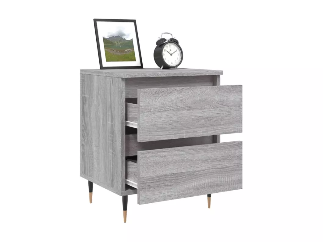 Kauf Unique Nachttische 2 Stk. Grau Sonoma 40x35x50 cm Holzwerkstoff Fabrikpreis