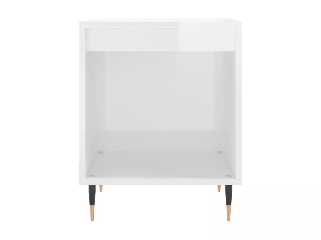 Kauf Unique Nachttisch Hochglanz-Weiß 40x35x50 cm Holzwerkstoff Rabatt
