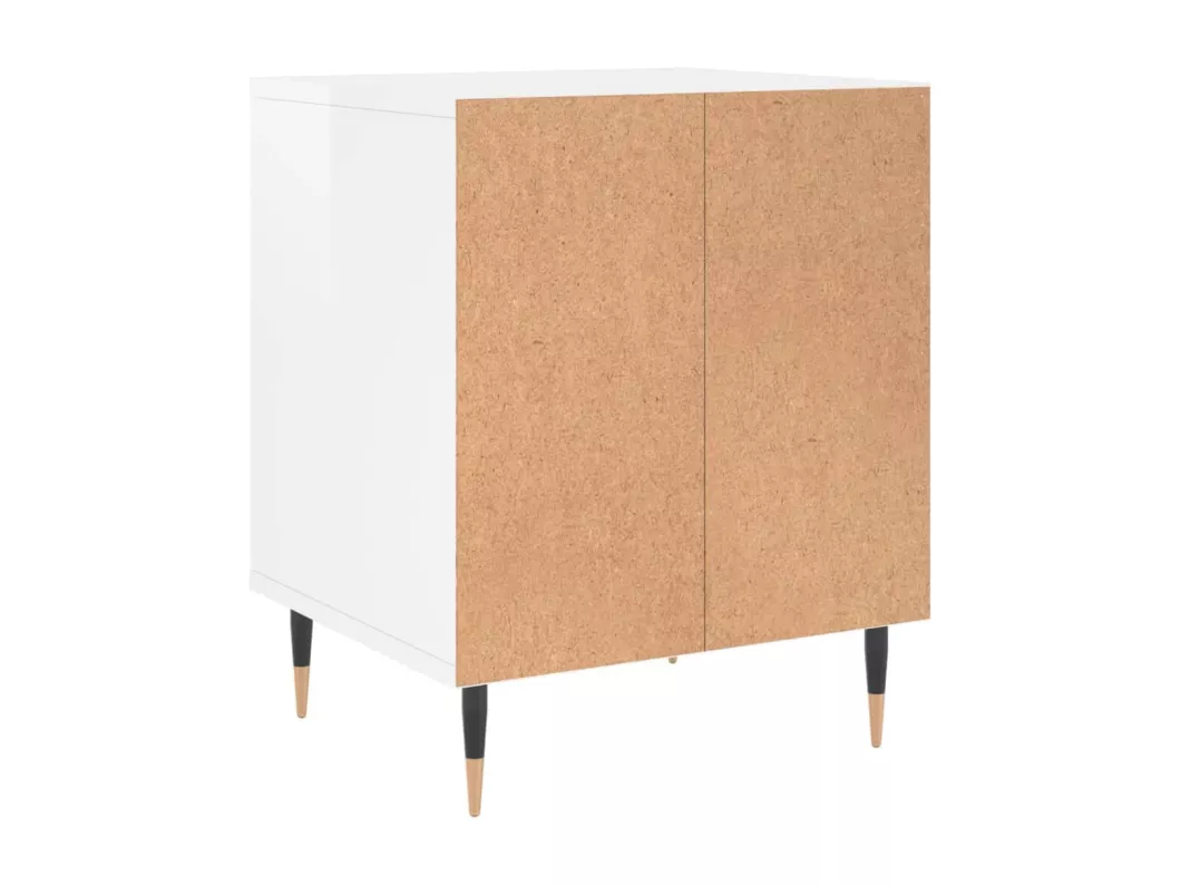 Kauf Unique Nachttisch Hochglanz-Weiß 40x35x50 cm Holzwerkstoff Rabatt